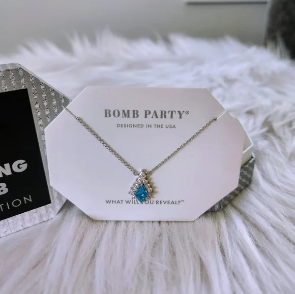 NWT Bomb Party 5158 Blue Apatite .925 Solid Sterling Silver 18" Necklace - Picture 3 of 5